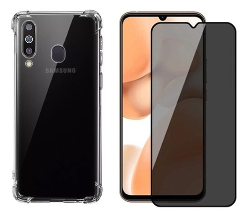 Kit Capa Capinha Para Galaxy A20 A30 + Pelicula Privacidade