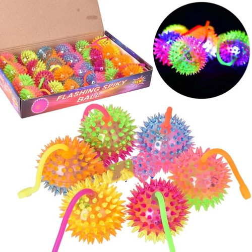 12 Pelota Picos Luz Led Piñata Bolo Fiesta Feria Kermes Prem