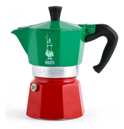 Cafetera Moka Express Tricolor 3 Tazas Bialetti