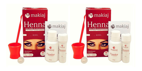 Kit 2 Unidades Henna Sobrancelha Makiaj Rena Alta Fixação