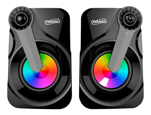 Parlantes Nisuta Ovansu Led Rgb Luces Usb Plug Pc Notebook