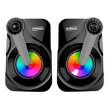 Parlantes Nisuta Ovansu Led Rgb Luces Usb Plug Pc Notebook