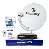Kit Receptor Digital Century Midiabox Antena Lnb 5g Ku Cabos