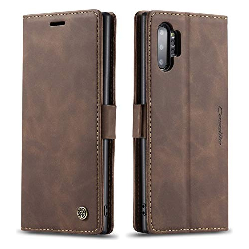 Funda Cartera Para Samsung Galaxy Note 10 Plus Coffee 6.8 Pu