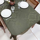 Toalha De Mesa Jacquard Luxo Quadrada 4 Lugares