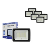 Reflector Led Luminaria 100w 9000lm Potente Exterior 6 Pzas