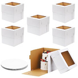 Juego De 6 Cajas Altas Pasteles, 12x12x12 Pulgadas, Caj...