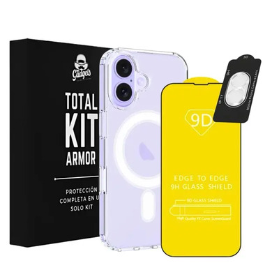 Mr. Gadgets Total Kit Armor Funda Transparente Magnética Con Animación Mica Pantalla Completa Cristal Templado 9d Mica Cámara Proteccion Para iPhone Magsafe 3 En 1 Compatible iPhone 17 2025 | MercadoLibre