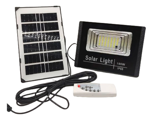 Refletor 100w Placa Solar Ecologico Smd Prova D'agua 6000k 