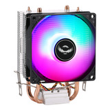 Cooler De Cpu Com 2 Tubos De Cobre Para Computadores Desktop Led Qz-700 Cinco Lâmpada Coloridas Velocidade Fixa De 3 Fios - 2 Tubos De Cobre