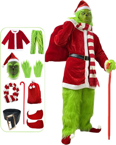 Disfraz De Papá Noel De Navidad, Traje De Monstruo Peludo Ve