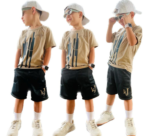 Novo Conjunto Infantil Juvenil Verão Blusa E Short Kvani Joy