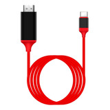 Cable Adaptador Rojo Compatible Con Tipo C A Hdmi