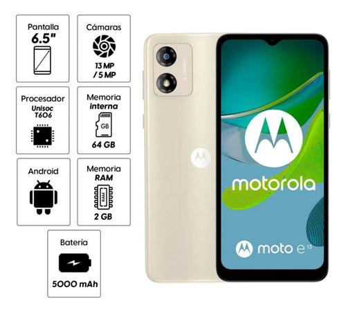 Celular Motorola Xt2345-2 Moto E13-64gb Beige