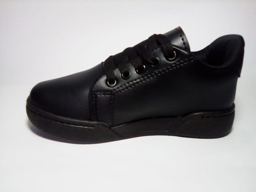 Zapato Escolar En Material Sintético Negro