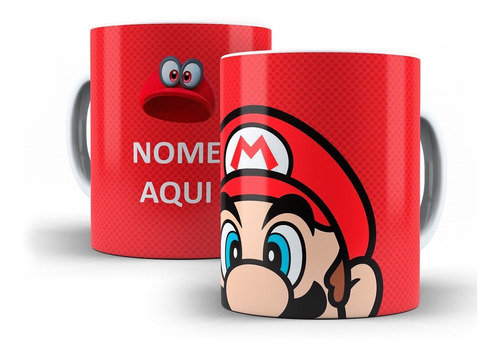 Caneca Super Mario 325ml Cerâmica + Caixa Presente