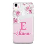 Capa De Celular Metade Cor Metade Flor Rosa C Nome