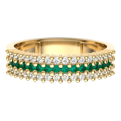 Anillo Oro Solido 10k Kilates Joyas Aura Prata Color Verde Talla 5.5 | Meses sin interés