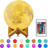 Lámpara De Luna 3d De 16 Colores Touch Recargable