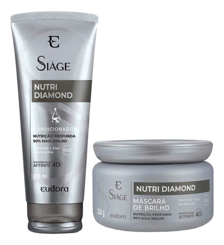 Kit Condicionador E Máscara Capilar Nutri Diamond Siàge