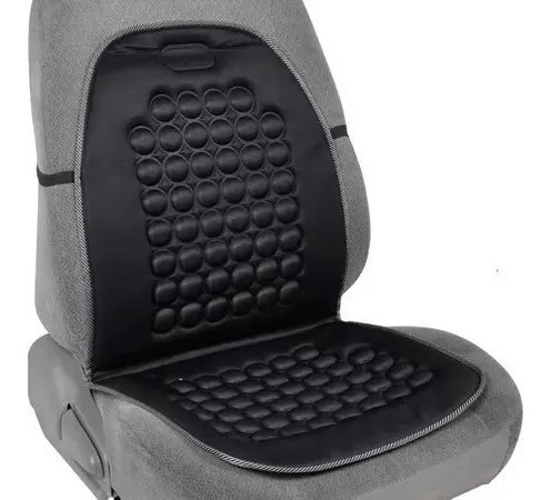 Cubre Asiento Y Respaldo Magnético Masaje Auto Gris Oscuro