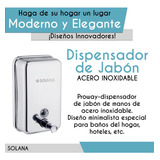 Dispensador Manual De Jabón Liquido O Gel De Acero Inoxidable De 1000 Ml Modelo Lavanda 2 Marca Solana