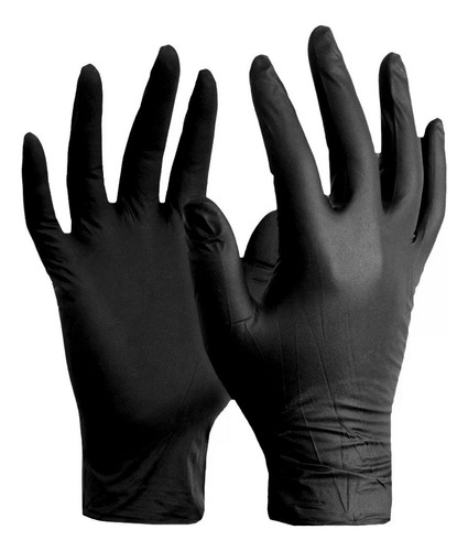 Guantes Nitrilo Negro Printex Reforzados Anmat  X 100 Talle Xl