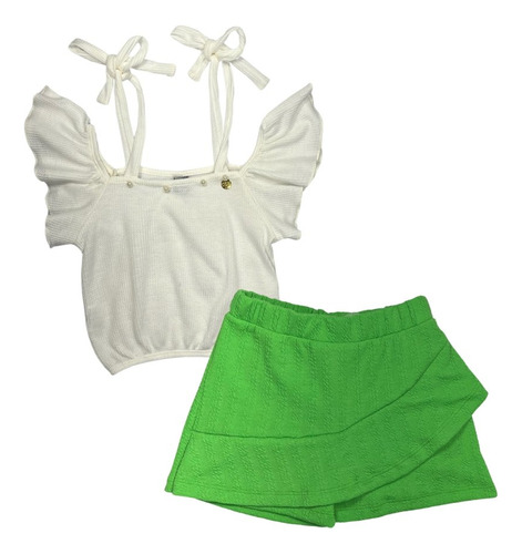 Conjunto De Roupa Infantil Blusa Short Saia - Natal/ano Novo