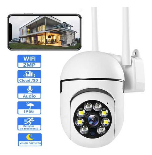 Cámara De Seguridad Sunoffer 360° Wifi 2mp Nocturna Exterior/interior