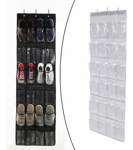 Organizador Zapatos Zapatero Colgante Puerta 24 Espacios Color Negro