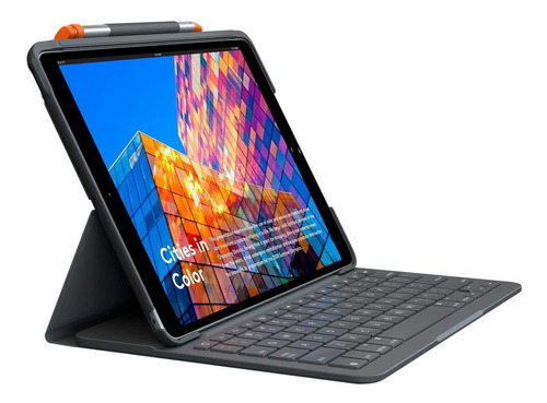 Funda Con Teclado Para iPad 8a 7a Gen Logitech Folio Graf...