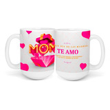 Taza Grande Regalo Dia Madres Globos Dorados Caja Regalo Mom