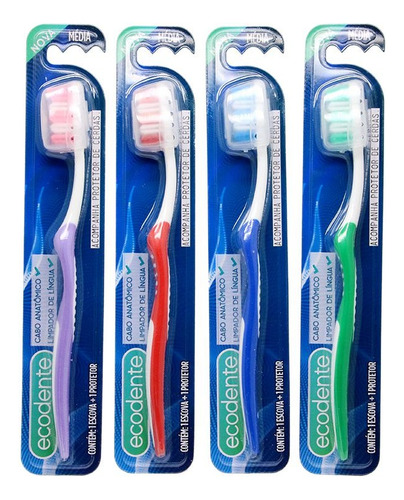 36 Escova De Dente Adulto Protetor Revenda Atacado 4 Cores