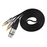 4x 2 Rca Macho A Xlr 3 Pines Hembra Cable De Micrófono