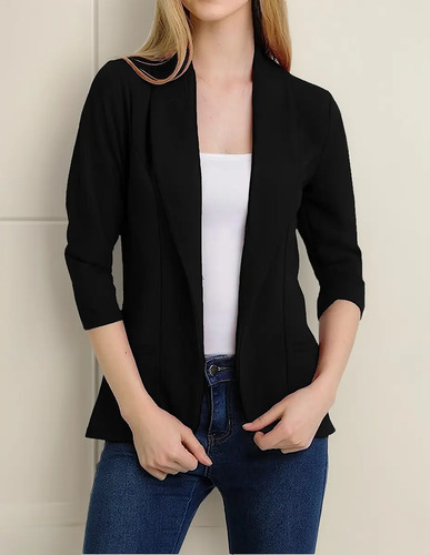 Casual Fresco Saco Blazer Manga 3\u002F4 Cuello V Mujer Dama 6607 | Envío gratis