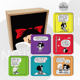 Set Portavasos Magnéticos Mafalda  Empaque Mdf