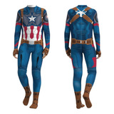 Capitán América Mono Disfraz Cosplay Para Niños Adultos