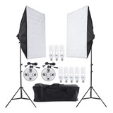 Kit Softbox E27 Quadruplo C Lampada Tripé 2m Ideal Youtubers