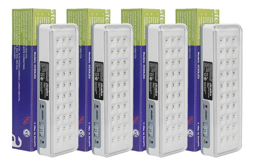 Luz Emergencia Atomlux Bateria Litio 30 Leds Fria Pack X4