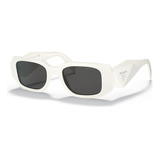 Prada Spr 17w 142-5s0 Symbole Rectangle Blanco Plata