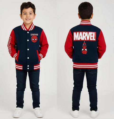 Chaqueta Beisbolera De Spiderman Divertida Chamarra Unisex