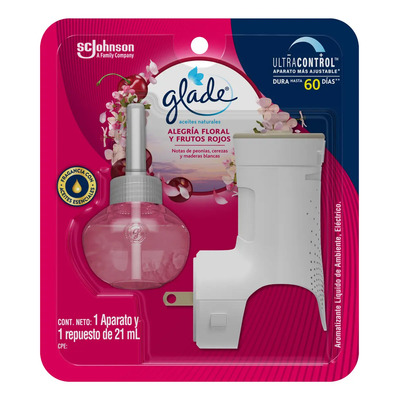 Aromatizante Glade Eléctrico Alegría Floral y Frutos Rojos 1 Aparato y 1 Repuesto | MercadoLibre