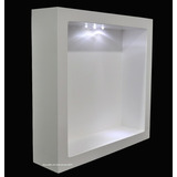 Nicho Duplo Quadrado Pintado Com Led 40x40x10 Mdf Madeira