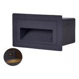 7 Balizador Parede Escada Led Preto Externo Retangular Lup52