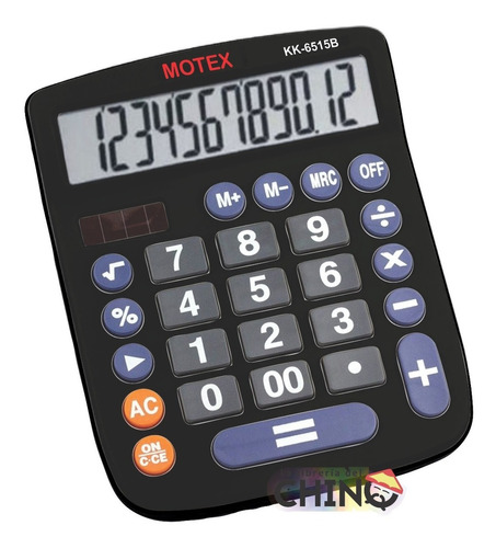 Calculadora De Escritorio- Mostrador Motex 12 Digit 15x12cm Color Negro