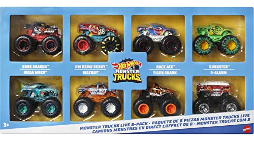 Hot Wheels Monster Trucks Live, Paquete De 8 Unidades, Paque