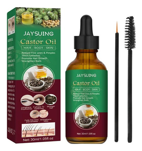 Jay Castor Oil Serum Promueve Crecer Pestañas, Cabello Cejas