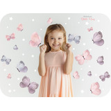 Vinilo De Pared Decorativo Infantil Mariposas Y Estrellas