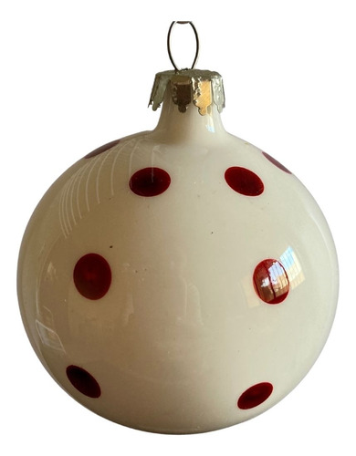 12 Esferas Navidad Caramelo Rojo Blanco Artesanales Medianas
