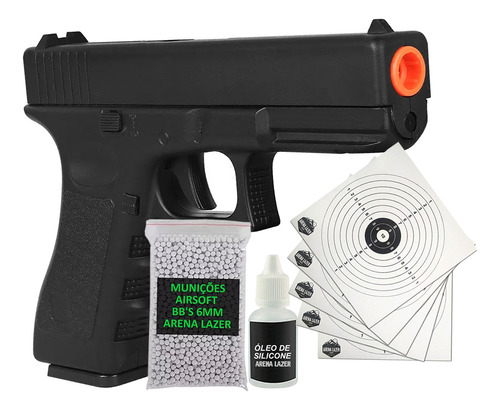 Pistola Full Metal Glock Airsoft E Lazer Spring 6mm V20 G19